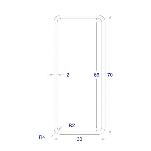 ΚΟΙΛΟΔΟΚΟΣ ΓΑΛΒΑΝΙΖΕ 2mm 70*30 (6m)