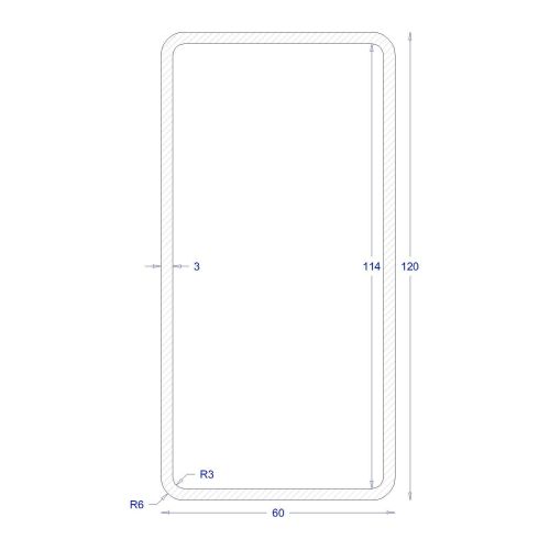 ΚΟΙΛΟΔΟΚΟΣ ΓΑΛΒΑΝΙΖΕ 120*60*3 (6m)