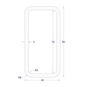 ΚΟΙΛΟΔΟΚΟΣ ΓΑΛΒΑΝΙΖΕ 80*40*4 (6m)