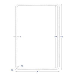 ΚΟΙΛΟΔΟΚΟΣ ΓΑΛΒΑΝΙΖΕ 120*80*3 (6m)