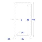ΚΟΙΛΟΔΟΚΟΣ ΓΑΛΒΑΝΙΖΕ 2mm 40*20 (6m)