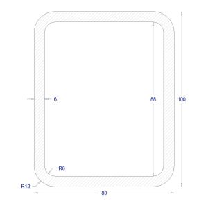 ΚΟΙΛΟΔΟΚΟΣ ΓΑΛΒΑΝΙΖΕ 100*80*6 (6m)