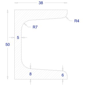 ΠΙ-UPN ΓΑΛΒΑΝΙΖΕ 50*38 (6m)