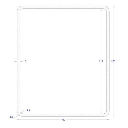 ΚΟΙΛΟΔΟΚΟΣ ΓΑΛΒΑΝΙΖΕ 120*100*3 (6m)
