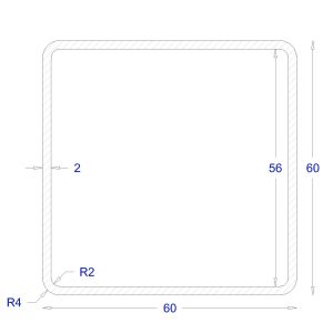 ΚΟΙΛΟΔΟΚΟΣ ΓΑΛΒΑΝΙΖΕ 2mm 60*60 (6m)