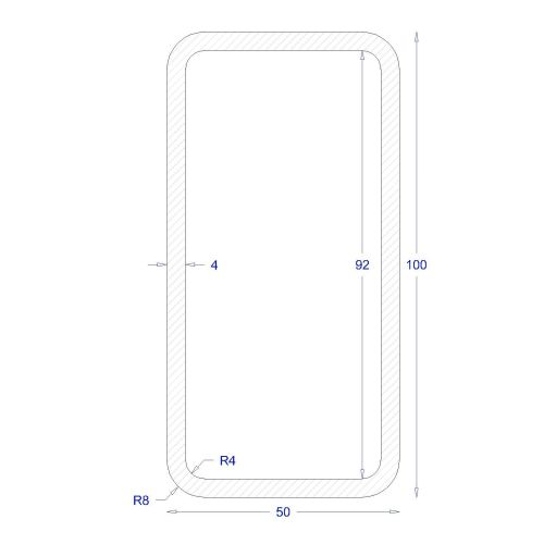 ΚΟΙΛΟΔΟΚΟΣ ΓΑΛΒΑΝΙΖΕ 100*50*4 (6m)