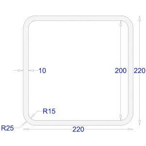 ΚΟΙΛΟΔΟΚΟΣ ΓΑΛΒΑΝΙΖΕ 220*220*10 (6m)