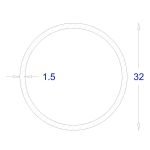 ΣΩΛΗΝΑ ΜΑΥΡΗ 1,5mm Φ32 (6m)