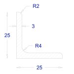 ΓΩΝΙΑ ΜΑΥΡΗ 25*25*3 (6m)