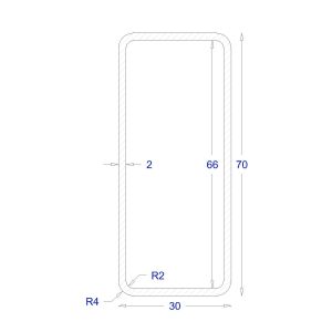 ΚΟΙΛΟΔΟΚΟΣ ΓΑΛΒΑΝΙΖΕ 2mm 70*30 (6m)