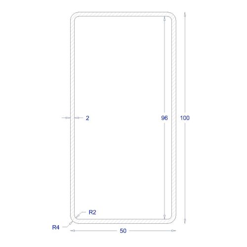 ΚΟΙΛΟΔΟΚΟΣ ΓΑΛΒΑΝΙΖΕ 2mm 100*50 (6m)