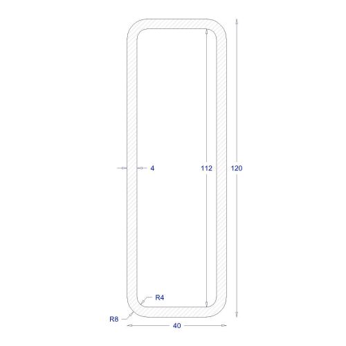 ΚΟΙΛΟΔΟΚΟΣ ΜΑΥΡΟΣ 120*40*4 (6m)
