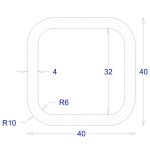 ΚΟΙΛΟΔΟΚΟΣ ΜΑΥΡΟΣ 40*40*4 (6m)