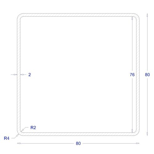 ΚΟΙΛΟΔΟΚΟΣ ΓΑΛΒΑΝΙΖΕ 2mm 80*80 (6m)