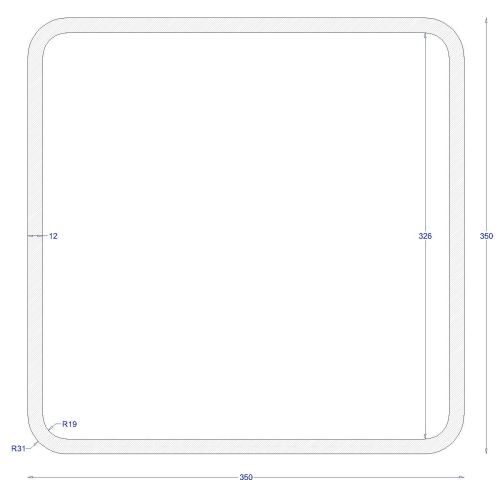 ΚΟΙΛΟΔΟΚΟΣ ΜΑΥΡΟΣ 350*350*12 (6m)