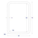 ΚΟΙΛΟΔΟΚΟΣ ΓΑΛΒΑΝΙΖΕ 70*50*4 (6m)
