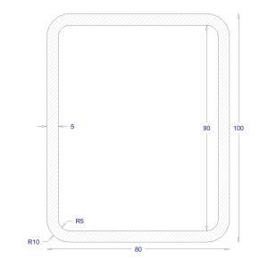 ΚΟΙΛΟΔΟΚΟΣ ΓΑΛΒΑΝΙΖΕ 100*80*5 (6m)