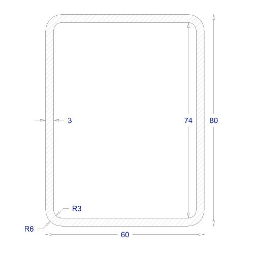 ΚΟΙΛΟΔΟΚΟΣ ΓΑΛΒΑΝΙΖΕ 80*60*3 (6m)