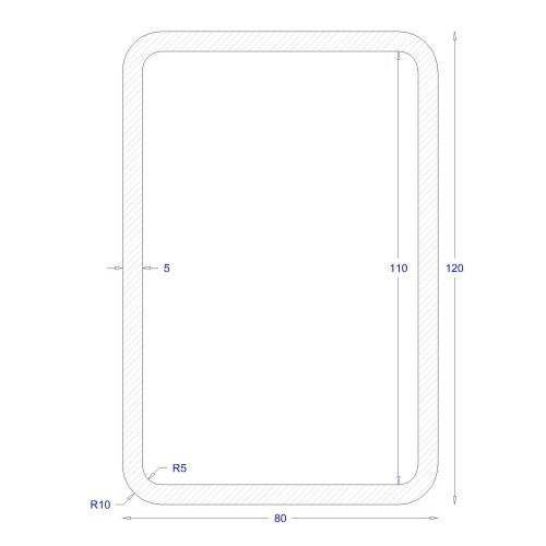 ΚΟΙΛΟΔΟΚΟΣ ΓΑΛΒΑΝΙΖΕ 120*80*5 (6m)