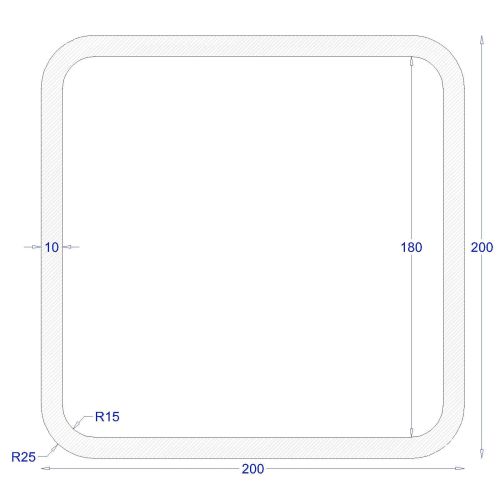 ΚΟΙΛΟΔΟΚΟΣ ΓΑΛΒΑΝΙΖΕ 200*200*10 (6m)