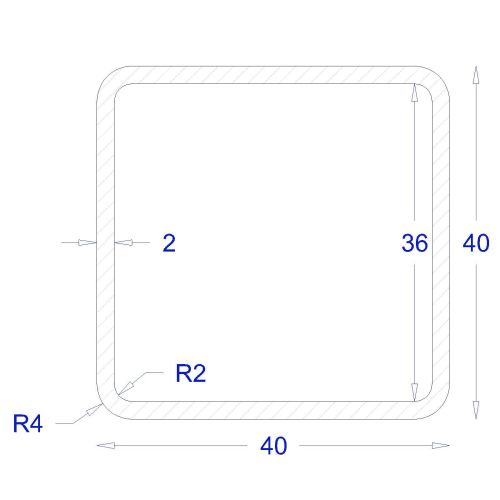 ΚΟΙΛΟΔΟΚΟΣ ΓΑΛΒΑΝΙΖΕ 2mm 40*40 (6m)