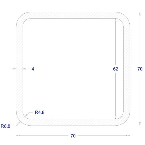 ΚΟΙΛΟΔΟΚΟΣ ΓΑΛΒΑΝΙΖΕ 70*70*4 (6m)