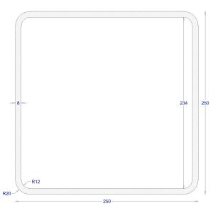 ΚΟΙΛΟΔΟΚΟΣ ΓΑΛΒΑΝΙΖΕ 250*250*8 (6m)