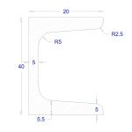 ΠΙ-UPN ΜΑΥΡΟ 40*20 (6m)