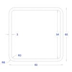 ΚΟΙΛΟΔΟΚΟΣ ΜΑΥΡΟΣ 60*60*3 (6m)