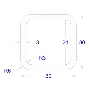 ΚΟΙΛΟΔΟΚΟΣ ΓΑΛΒΑΝΙΖΕ 30*30*3 (6m)