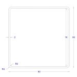 ΚΟΙΛΟΔΟΚΟΣ ΓΑΛΒΑΝΙΖΕ 2mm 80*80 (6m)