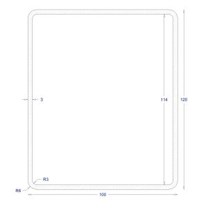 ΚΟΙΛΟΔΟΚΟΣ ΓΑΛΒΑΝΙΖΕ 120*100*3 (6m)