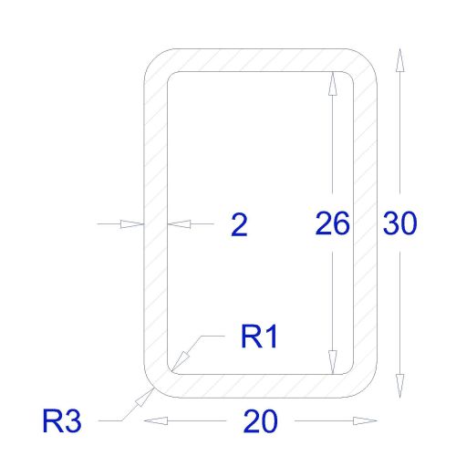 ΚΟΙΛΟΔΟΚΟΣ ΓΑΛΒΑΝΙΖΕ 2mm 30*20 (6m)