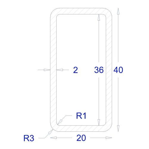 ΚΟΙΛΟΔΟΚΟΣ ΓΑΛΒΑΝΙΖΕ 2mm 40*20 (6m)