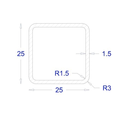 ΣΤΑΡΝΤΖΑΡΙΣΤΟ ΓΑΛΒΑΝΙΖΕ 25*25 (5m)