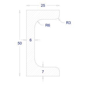 ΠΙ-UPN ΓΑΛΒΑΝΙΖΕ 50*25 (6m)