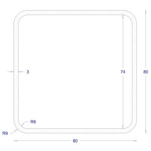 ΚΟΙΛΟΔΟΚΟΣ ΓΑΛΒΑΝΙΖΕ 80*80*3 (6m)