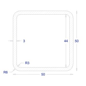 ΚΟΙΛΟΔΟΚΟΣ ΓΑΛΒΑΝΙΖΕ 50*50*3 (6m)