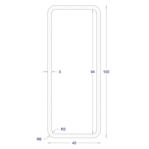 ΚΟΙΛΟΔΟΚΟΣ ΓΑΛΒΑΝΙΖΕ 100*40*3 (6m)