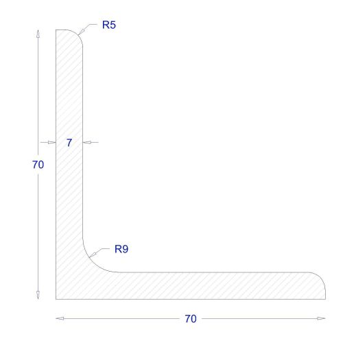ΓΩΝΙΑ ΜΑΥΡΗ 70*70*7 (6m)