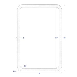 ΚΟΙΛΟΔΟΚΟΣ ΓΑΛΒΑΝΙΖΕ 120*80*5 (6m)