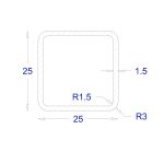 ΣΤΑΡΝΤΖΑΡΙΣΤΟ ΓΑΛΒΑΝΙΖΕ 25*25 (5m)