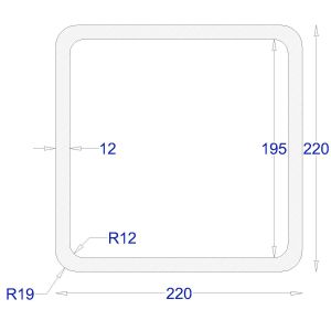 ΚΟΙΛΟΔΟΚΟΣ ΓΑΛΒΑΝΙΖΕ 220*220*12 (6m)