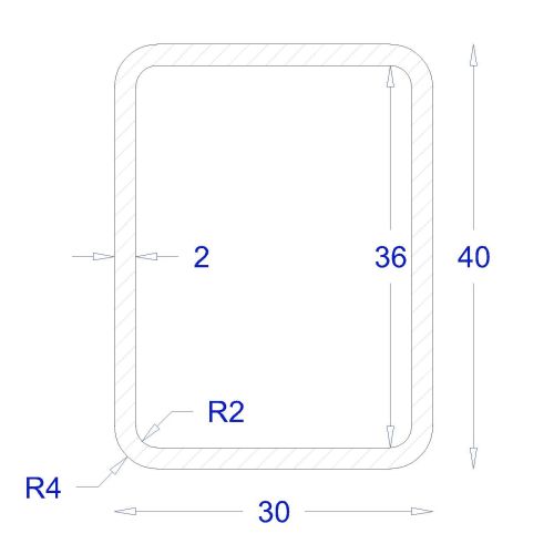 ΚΟΙΛΟΔΟΚΟΣ ΓΑΛΒΑΝΙΖΕ 2mm 40*30 (6m)