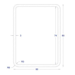 ΚΟΙΛΟΔΟΚΟΣ ΓΑΛΒΑΝΙΖΕ 80*60*3 (6m)