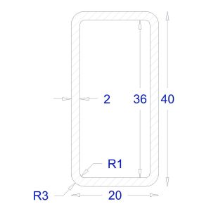 ΚΟΙΛΟΔΟΚΟΣ ΓΑΛΒΑΝΙΖΕ 2mm 40*20 (6m)