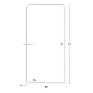 ΚΟΙΛΟΔΟΚΟΣ ΓΑΛΒΑΝΙΖΕ 2mm 100*50 (6m)