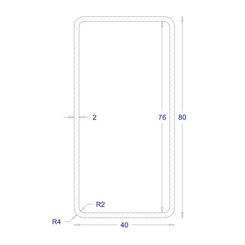 ΚΟΙΛΟΔΟΚΟΣ ΓΑΛΒΑΝΙΖΕ 2mm 80*40 (6m)