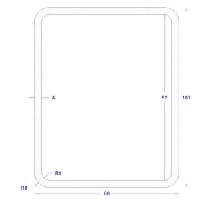 ΚΟΙΛΟΔΟΚΟΣ ΓΑΛΒΑΝΙΖΕ 100*80*4 (6m)