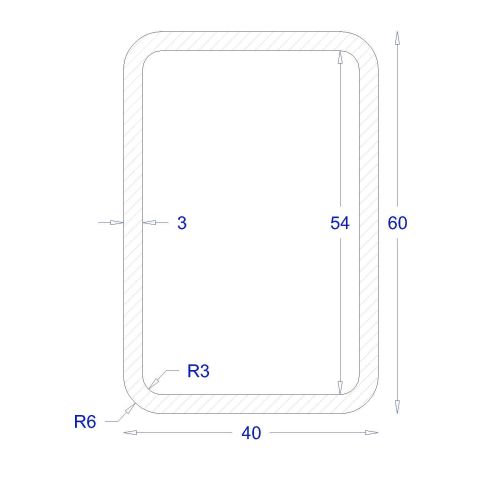 ΚΟΙΛΟΔΟΚΟΣ ΓΑΛΒΑΝΙΖΕ 60*40*3 (6m)